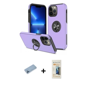 ieg™ iPhone 13 Pro Max Kılıf Odak Form Prime - Siyah 6D Mat Seramik Hayalet Nano Ekran Koruyucu + Shine Kamera Lens Koruma Cam - MI