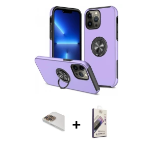 ieg™ iPhone 13 Pro Max Kılıf Odak Form Prime - Siyah Bilvis 3D Mat Cam Ekran Koruyucu + Pers Alüminyum Kamera Lens - GD