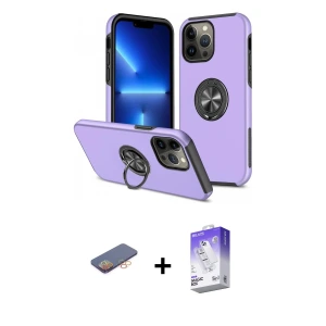 ieg™ iPhone 13 Pro Max Kılıf Odak Form Prime - Siyah Bilvis 5in1 3D Magic Cam Ekran Koruyucu + Renkli Kamera Lens Koruma Cam - TU