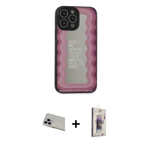 ieg™ iPhone 13 Pro Max Kılıf Odak Klasik Serisi - Siyah Bilvis 3D Cam Ekran Koruyucu + Rainbow Kamera Lens Koruma Cam - MR