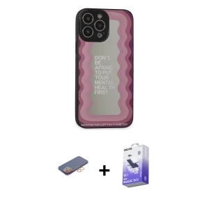 ieg™ iPhone 13 Pro Max Kılıf Odak Klasik Serisi - Siyah Bilvis 5in1 5D Magic Hayalet Cam Ekran Koruyucu + Renkli Kamera Lens Koruma Cam - TU