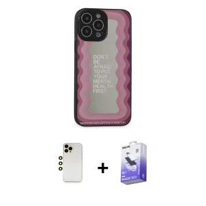 ieg™ iPhone 13 Pro Max Kılıf Odak Klasik Serisi - Siyah Bilvis 5in1 5D Magic Hayalet Cam Ekran Koruyucu + Shine Kamera Lens - GD