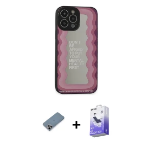 ieg™ iPhone 13 Pro Max Kılıf Odak Klasik Serisi - Siyah Bilvis 5in1 5D Magic Hayalet Cam Ekran Koruyucu + Metal Kamera Lens Koruma Cam - MR