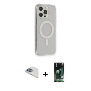 ieg™ iPhone 13 Pro Max Kılıf Pusula Çizgi Koleksiyonu - Şeffaf 360 Full Body Arka Koruyucu + Pers Alüminyum Kamera Lens - SABE