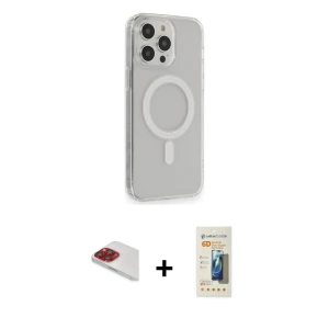 ieg™ iPhone 13 Pro Max Kılıf Pusula Çizgi Koleksiyonu - Siyah 6D Mat Seramik Hayalet Nano Ekran Koruyucu + Pers Alüminyum Kamera Lens - KI