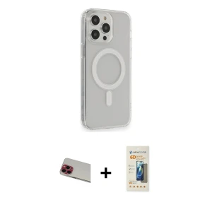 ieg™ iPhone 13 Pro Max Kılıf Pusula Çizgi Koleksiyonu - Siyah 6D Mat Seramik Hayalet Nano Ekran Koruyucu + Rainbow Kamera Lens Koruma Cam - KI