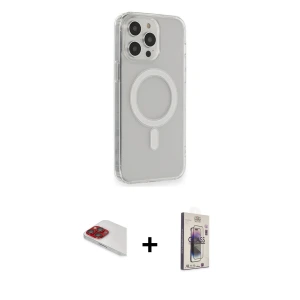 ieg™ iPhone 13 Pro Max Kılıf Pusula Çizgi Koleksiyonu - Siyah Bilvis 3D Cam Ekran Koruyucu + Pers Alüminyum Kamera Lens - KI