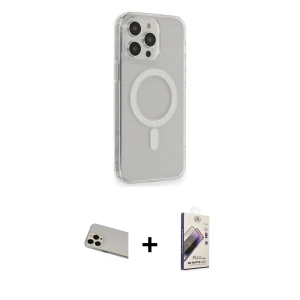 ieg™ iPhone 13 Pro Max Kılıf Pusula Çizgi Koleksiyonu - Siyah Bilvis 3D Mat Cam Ekran Koruyucu + Rainbow Kamera Lens Koruma Cam - REGD