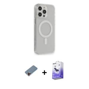 ieg™ iPhone 13 Pro Max Kılıf Pusula Çizgi Koleksiyonu - Siyah Bilvis 5in1 5D Magic Hayalet Cam Ekran Koruyucu + Metal Kamera Lens Koruma Cam - KI