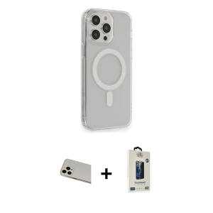 ieg™ iPhone 13 Pro Max Kılıf Pusula Çizgi Koleksiyonu - Siyah Bilvis Hayalet Cam Ekran Koruyucu + Rainbow Kamera Lens Koruma Cam - REGD