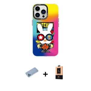 ieg™ iPhone 13 Pro Max Kılıf Siluet Çizgi Koleksiyonu - Şeffaf Maxco Cam Ekran Koruyucu + Shine Kamera Lens Koruma Cam - MI