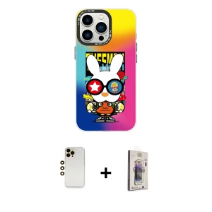 ieg™ iPhone 13 Pro Max Kılıf Siluet Çizgi Koleksiyonu - Siyah Bilvis 3D Cam Ekran Koruyucu + Shine Kamera Lens - GD