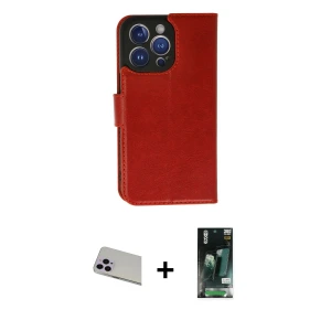 ieg™ iPhone 13 Pro Max Kılıf Siluet Işık Serisi - Şeffaf 360 Full Body Arka Koruyucu + Rainbow Kamera Lens Koruma Cam - MR