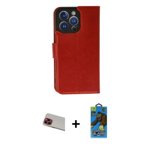 ieg™ iPhone 13 Pro Max Kılıf Siluet Işık Serisi - Siyah 18D Cam Ekran Koruyucu + Rainbow Kamera Lens Koruma Cam - KI