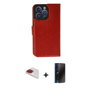 ieg™ iPhone 13 Pro Max Kılıf Siluet Işık Serisi - Siyah 3D Antistatik Hayalet Cam Ekran Koruyucu + Pers Alüminyum Kamera Lens - KI