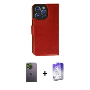 ieg™ iPhone 13 Pro Max Kılıf Siluet Işık Serisi - Siyah Bilvis 5in1 3D Magic Cam Ekran Koruyucu + Neon Fosforlu Kamera Lens - YL