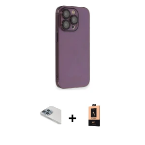 ieg™ iPhone 13 Pro Max Kılıf Siluet Minimal Özel Seri - Şeffaf Maxco Cam Ekran Koruyucu + Pers Alüminyum Kamera Lens - SABE