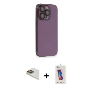ieg™ iPhone 13 Pro Max Kılıf Siluet Minimal Özel Seri - Siyah Joko 5D Cam + Pers Alüminyum Kamera Lens - GD