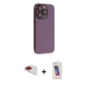 ieg™ iPhone 13 Pro Max Kılıf Siluet Minimal Özel Seri - Siyah Joko 5D Cam + Pers Alüminyum Kamera Lens - KI
