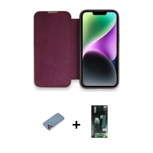 ieg™ iPhone 13 Pro Max Kılıf Siluet Minimal Serisi - Şeffaf 360 Full Body Arka Koruyucu + Shine Kamera Lens Koruma Cam - PE