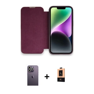 ieg™ iPhone 13 Pro Max Kılıf Siluet Minimal Serisi - Şeffaf Maxco Cam Ekran Koruyucu + Neon Fosforlu Kamera Lens - BZ