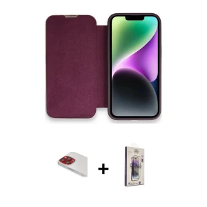 ieg™ iPhone 13 Pro Max Kılıf Siluet Minimal Serisi - Siyah Bilvis 3D Cam Ekran Koruyucu + Pers Alüminyum Kamera Lens - KI