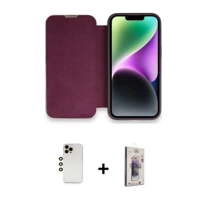 ieg™ iPhone 13 Pro Max Kılıf Siluet Minimal Serisi - Siyah Bilvis 3D Cam Ekran Koruyucu + Shine Kamera Lens - GD