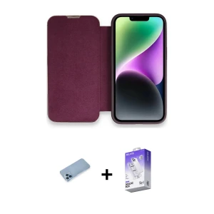 ieg™ iPhone 13 Pro Max Kılıf Siluet Minimal Serisi - Siyah Bilvis 5in1 3D Magic Cam Ekran Koruyucu + Shine Kamera Lens Koruma Cam - MI