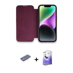 ieg™ iPhone 13 Pro Max Kılıf Siluet Minimal Serisi - Siyah Bilvis 5in1 5D Magic Hayalet Cam Ekran Koruyucu + Renkli Kamera Lens Koruma Cam - PE