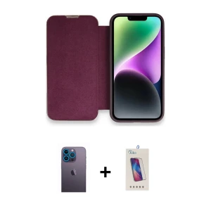 ieg™ iPhone 13 Pro Max Kılıf Siluet Minimal Serisi - Siyah Joko 5D Cam + Neon Fosforlu Kamera Lens - MI