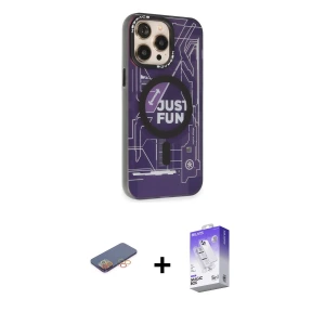 ieg™ iPhone 13 Pro Max Kılıf Siluet Modern Koleksiyonu - Siyah Bilvis 5in1 3D Magic Cam Ekran Koruyucu + Renkli Kamera Lens Koruma Cam - TU