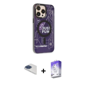 ieg™ iPhone 13 Pro Max Kılıf Siluet Modern Koleksiyonu - Siyah Bilvis 5in1 3D Magic Cam Ekran Koruyucu + Pers Alüminyum Kamera Lens - LT