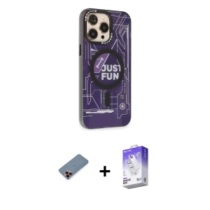 ieg™ iPhone 13 Pro Max Kılıf Siluet Modern Koleksiyonu - Siyah Bilvis 5in1 3D Magic Cam Ekran Koruyucu + Metal Kamera Lens Koruma Cam - KI