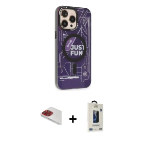 ieg™ iPhone 13 Pro Max Kılıf Siluet Modern Koleksiyonu - Siyah Bilvis Hayalet Cam Ekran Koruyucu + Pers Alüminyum Kamera Lens - KI