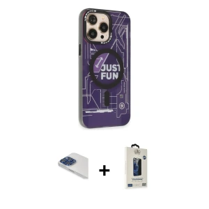 ieg™ iPhone 13 Pro Max Kılıf Siluet Modern Koleksiyonu - Siyah Bilvis Hayalet Cam Ekran Koruyucu + Pers Alüminyum Kamera Lens - LT