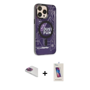 ieg™ iPhone 13 Pro Max Kılıf Siluet Modern Koleksiyonu - Siyah Joko 5D Cam + Pers Alüminyum Kamera Lens - GI