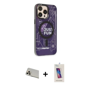 ieg™ iPhone 13 Pro Max Kılıf Siluet Modern Koleksiyonu - Siyah Joko 5D Cam + Rainbow Kamera Lens Koruma Cam - REGD