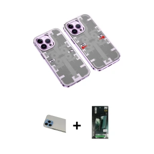 ieg™ iPhone 13 Pro Max Kılıf Ufuk Doku Prime - Şeffaf 360 Full Body Arka Koruyucu + Rainbow Kamera Lens Koruma Cam - MI