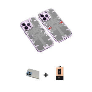 ieg™ iPhone 13 Pro Max Kılıf Ufuk Doku Prime - Şeffaf Maxco Cam Ekran Koruyucu + Rainbow Kamera Lens Koruma Cam - MI