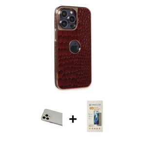 ieg™ iPhone 13 Pro Max Kılıf Ufuk Form Prime - Siyah 6D Mat Seramik Hayalet Nano Ekran Koruyucu + Rainbow Kamera Lens Koruma Cam - REGD