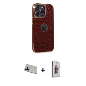 ieg™ iPhone 13 Pro Max Kılıf Ufuk Form Prime - Siyah Bilvis 3D Cam Ekran Koruyucu + Rainbow Kamera Lens Koruma Cam - MR