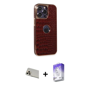 ieg™ iPhone 13 Pro Max Kılıf Ufuk Form Prime - Siyah Bilvis 5in1 3D Magic Cam Ekran Koruyucu + Rainbow Kamera Lens Koruma Cam - REGD