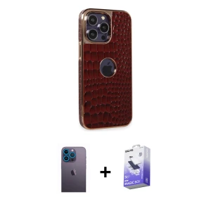 ieg™ iPhone 13 Pro Max Kılıf Ufuk Form Prime - Siyah Bilvis 5in1 5D Magic Hayalet Cam Ekran Koruyucu + Neon Fosforlu Kamera Lens - MI
