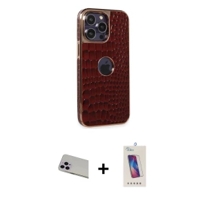 ieg™ iPhone 13 Pro Max Kılıf Ufuk Form Prime - Siyah Joko 5D Cam + Rainbow Kamera Lens Koruma Cam - MR