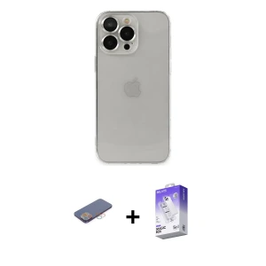 ieg™ iPhone 13 Pro Max Kılıf Ufuk Minimal Özel Seri - Siyah Bilvis 5in1 3D Magic Cam Ekran Koruyucu + Renkli Kamera Lens Koruma Cam - PE
