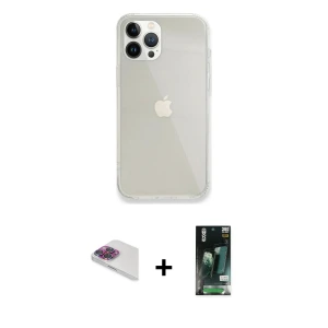 ieg™ iPhone 13 Pro Max Kılıf Vadi Asil Prime - Şeffaf 360 Full Body Arka Koruyucu + Pers Alüminyum Kamera Lens - GI