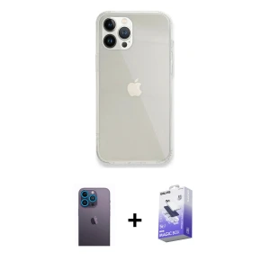 ieg™ iPhone 13 Pro Max Kılıf Vadi Asil Prime - Siyah Bilvis 5in1 5D Magic Hayalet Cam Ekran Koruyucu + Neon Fosforlu Kamera Lens - MI