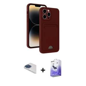 ieg™ iPhone 13 Pro Max Kılıf Vadi Çizgi Prime - Siyah Bilvis 5in1 5D Magic Hayalet Cam Ekran Koruyucu + Pers Alüminyum Kamera Lens - LT