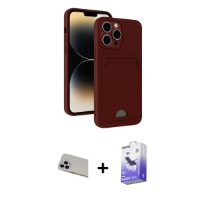 ieg™ iPhone 13 Pro Max Kılıf Vadi Çizgi Prime - Siyah Bilvis 5in1 5D Magic Hayalet Cam Ekran Koruyucu + Rainbow Kamera Lens Koruma Cam - MR