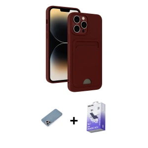 ieg™ iPhone 13 Pro Max Kılıf Vadi Çizgi Prime - Siyah Bilvis 5in1 5D Magic Hayalet Cam Ekran Koruyucu + Shine Kamera Lens Koruma Cam - GI